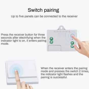 

1Set Wireless Self-powered Switch Push Button Remote Control Receiver Waterproof