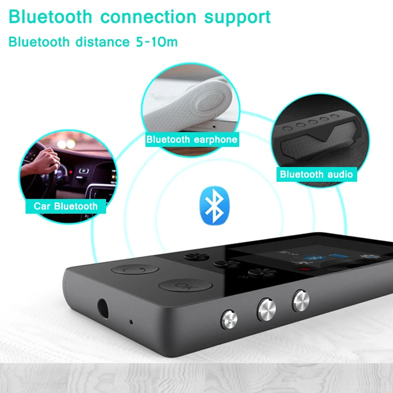 MP3 плееры с Bluetooth 8 ГБ Hi Fi музыка USB портативный 1 дюймов TFT экран FM радио GK99|MP3-плееры|