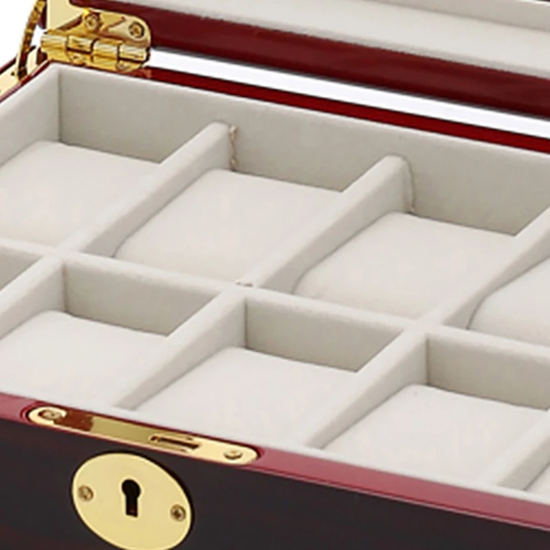 6 10 12 Slot / Grid Watch Box Velvet Wooden Display Container Travel Storage Holder Organizer Case Gift With Tassel Key Gear New