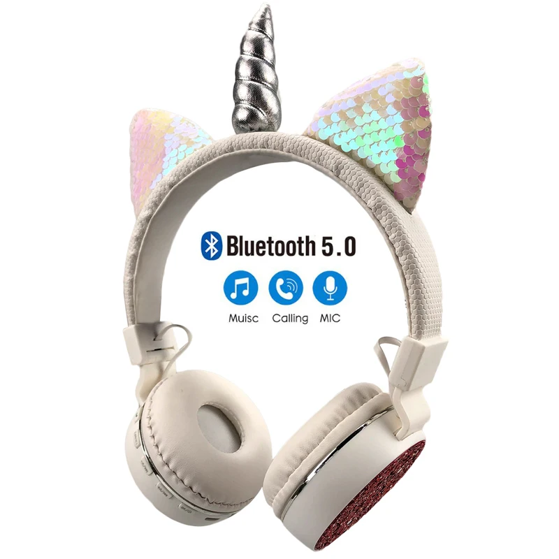 2020 Unicorns Kids Headphone Wireless Stereo Music Headset with MIC for Handsfree Boy Girls Birthday Gifts