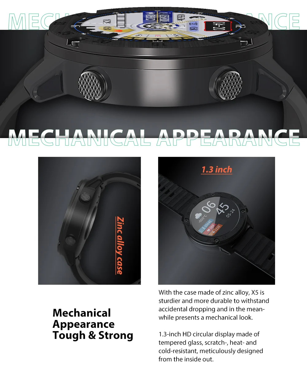 Blackview X5 SmartWatch IP68 Waterproof Heart Rate Men Women 9 Sports Clock Sleep/ Fitness Tracker for IOS & Android Phone