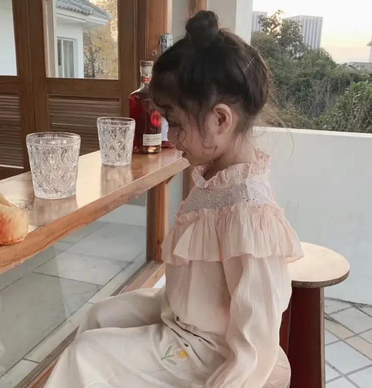 blouse Новинка; ; рубашка с оборками для девочек; модная весенняя блузка для девочек 3-8 лет; C484 - Цвет: blouse