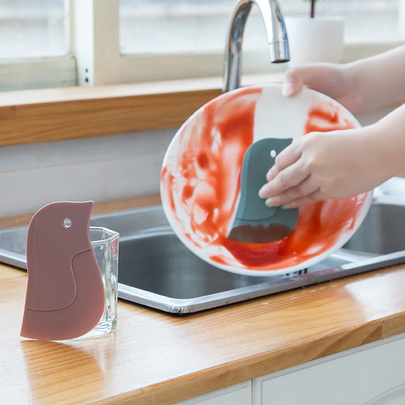 Household Kitchen Multifunctional Soft Scraper Dirt and Grease Cleaning Tool Silicone Scraper To Clean Pots and Oil Stains