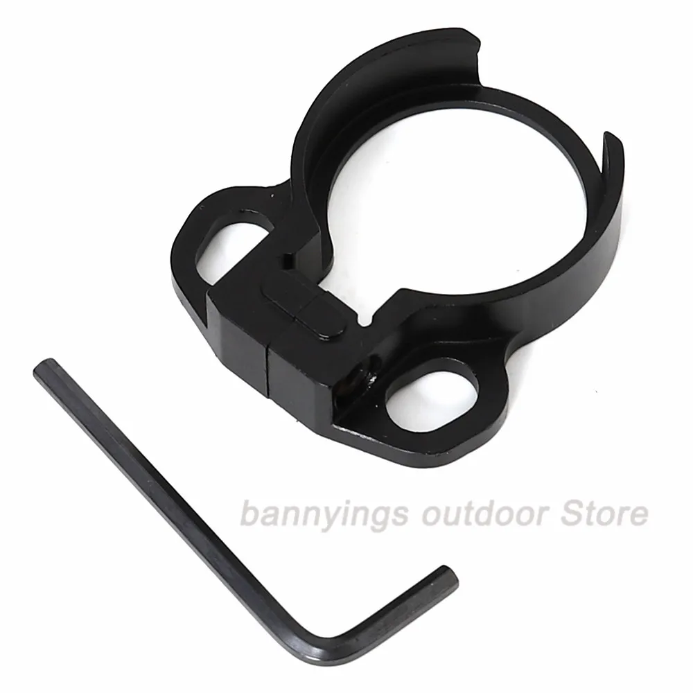 

TOtrait Hunting Tactical Loop End Plate Ambidextrous Sling Swivel Adapter for 4 or 6 Position Stock AR15 M4 Rifle Black