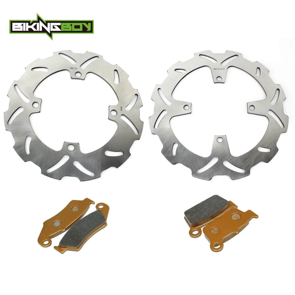 BIKINGBOY для Kawasaki KX250F 04 05 KXF KX-F 250 2004 2005 Передние Задние тормозные диски роторы диски+ колодки комплект для замены мотокросса