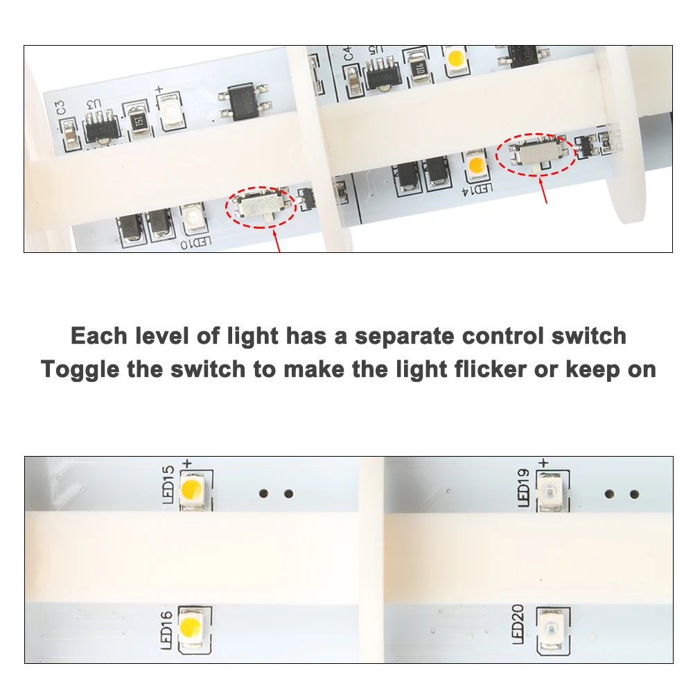 Led signal tower light,strobe warning light Rotatable 180 Stack light Red Orange amber Green warning light industrial for machine DC12-24V Steady Flashing Light LED 220vac