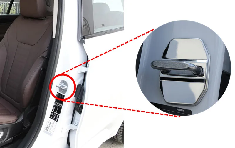 FLYJ Автомобильный Дверной замок с пряжкой, защитная крышка, автомобильные аксессуары для BMW MINI JCW COUNTRYMAN CLUBMAN COOPER S, автомобильная наклейка