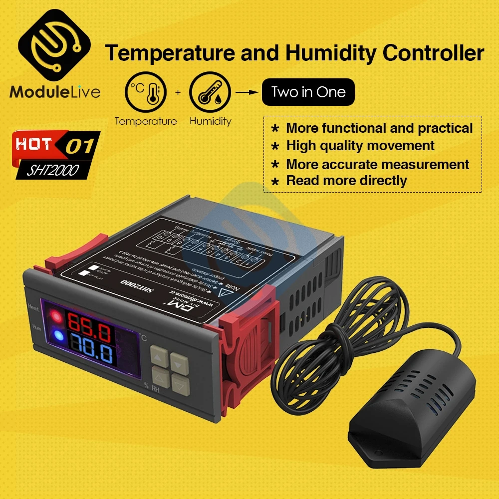 Digital Humidity Temperature Controller SHT2000 Thermostat Humidistat
