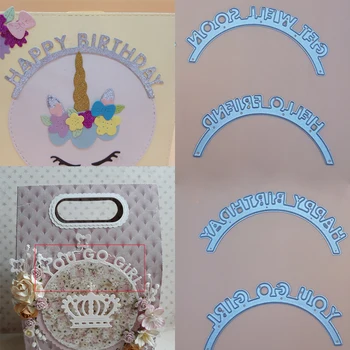 

Hello Friend Happy Birthday English Words Sentiment 2018 New Arrival Cutting Dies Punch Scrapbooking Metal die for Card Making