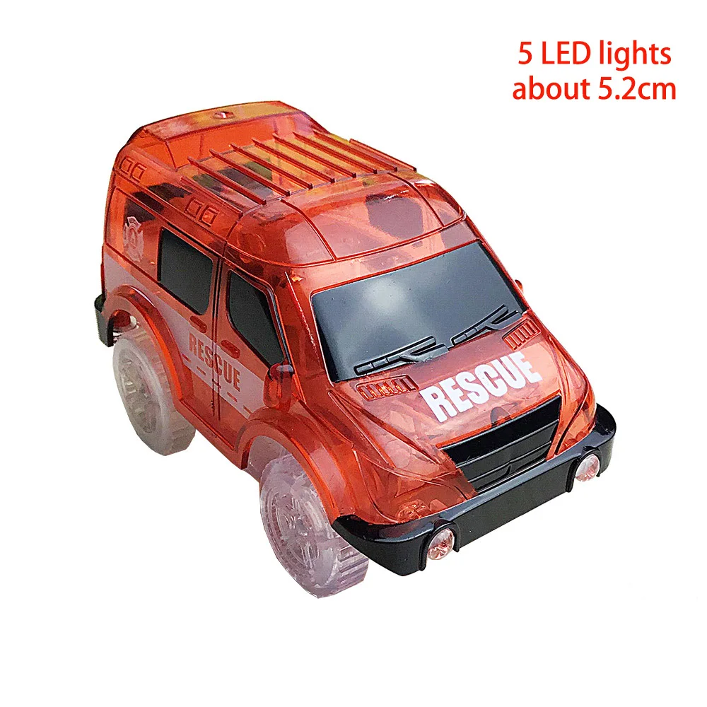 4.4-5.4cm Magic Electronics LED Car Toys With Flashing Lights Educational Toys For Children Birthday Xmas Gift Play With Tracks 7