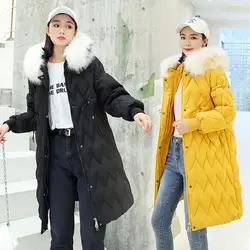 2019 зимнее пуховое Свободное пальто, уплотненное, тяжелое, свинцовое, хлопковое, мягкое, женское, легкое, длинное, Mianfu