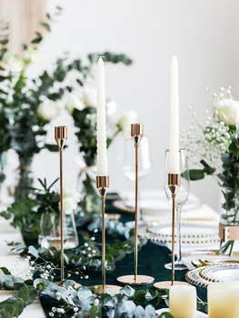 

Personalized Vintage Iron Candle Holder Metal Wedding Lantern Romantic Candle Holders Kaarshouder Living Room Decoration KK60ZT