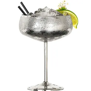 

Luxury 304 Stainless Steel Cocktail Glass Silver Rose Cocktail Juice Drink Champagne Goblet Party Barware Kitchen Tools