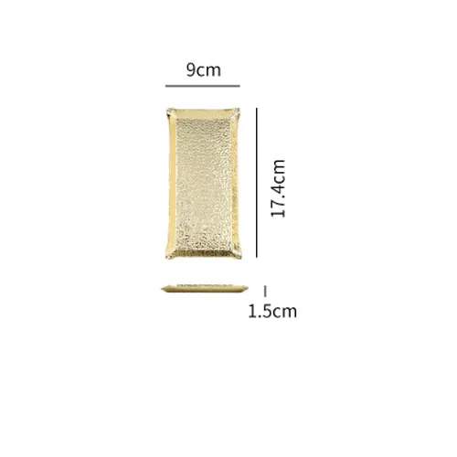 Rectangle-Gold-S JINSERTA металлический поднос для сервировки ювелирных изделий, тарелка, косметический Органайзер, роскошный десерт, фруктовый торт, тарелка для закусок, для настольного декора - Цвет: Rectangle-Gold-S