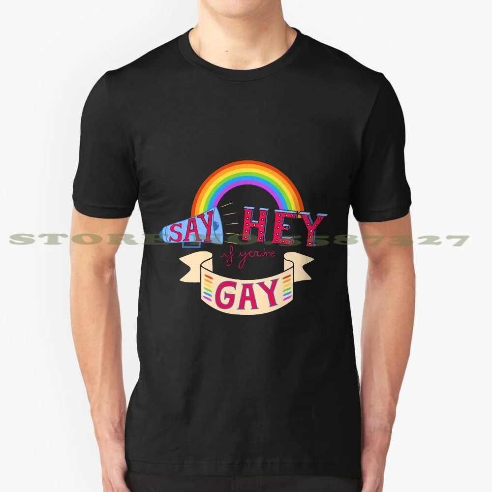 Футболка Мужская/женская с надписью Say Hey if you Are Gay | Мужская одежда