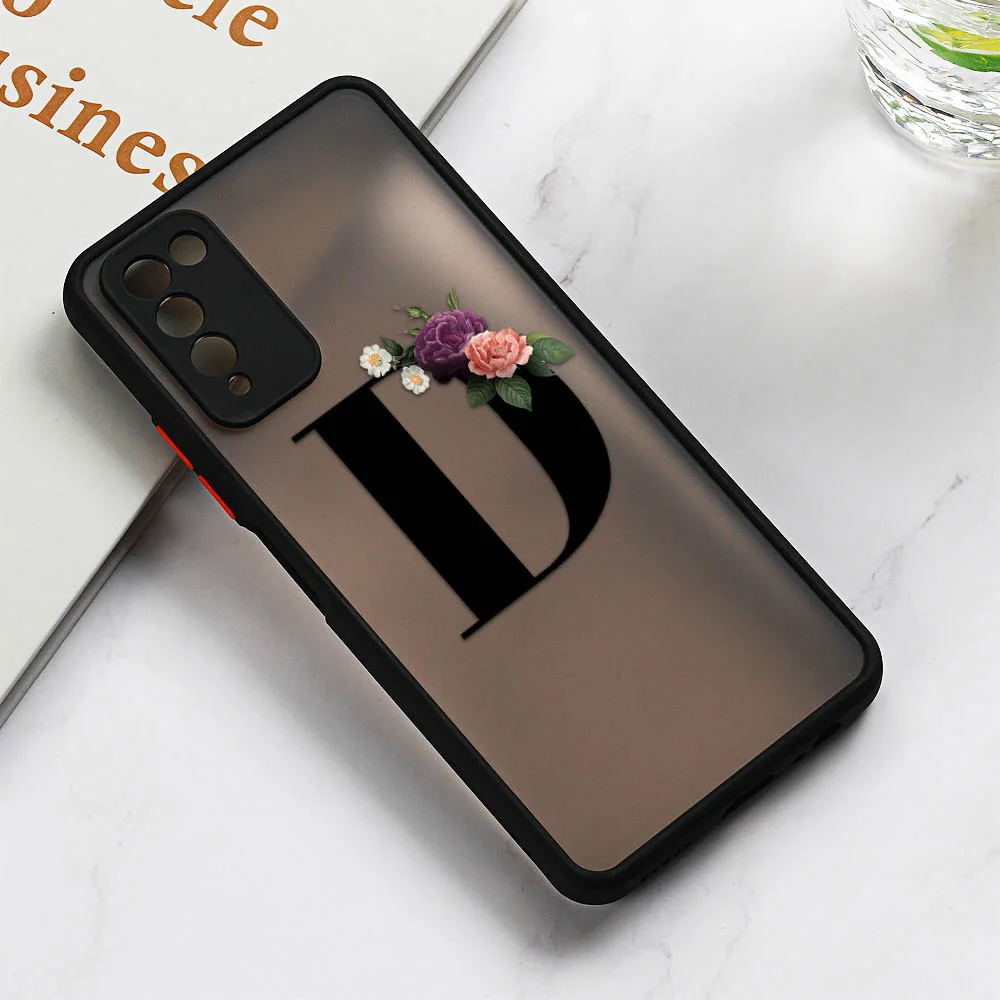 Case for Samsung Galaxy A51 A71 A12 A52S A52 A70 A72 A50 Funda A42 A32 A31 A30 A21S A21 A20s A11 A10s M31 Floral Alphabet Covers