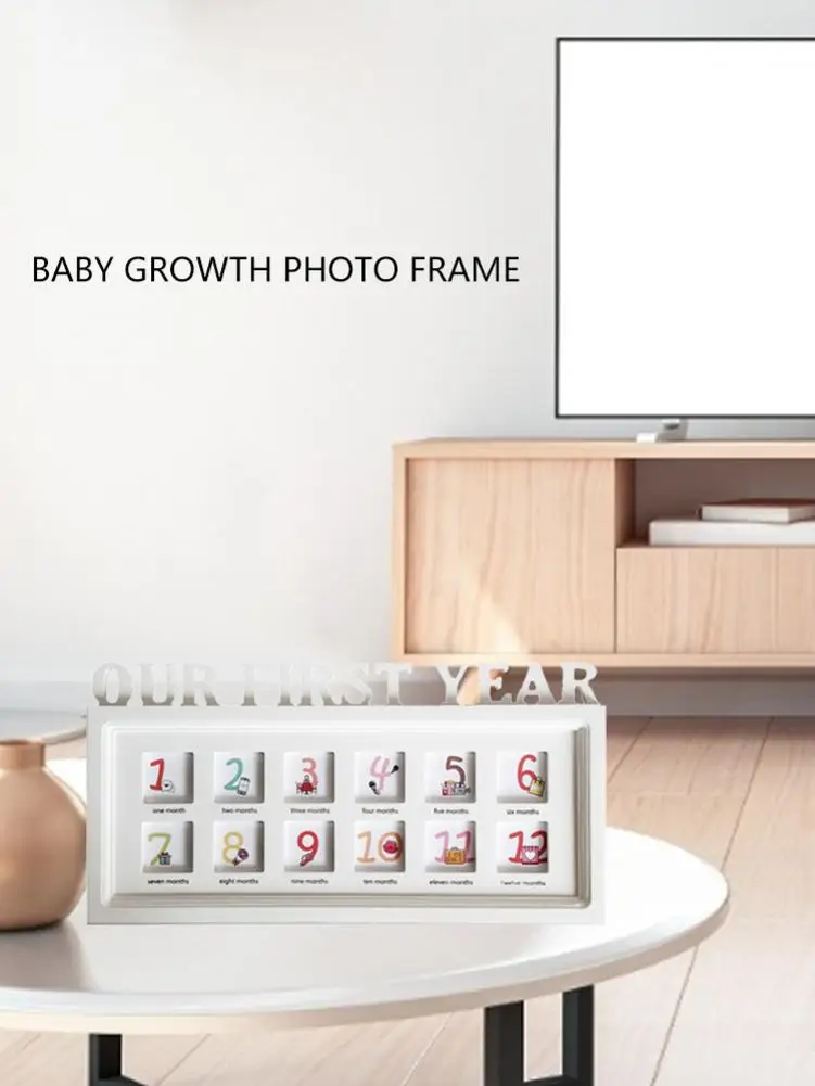  Baby Creative Photo Frame Album Baby Commemorative Baby Growth Memorial December Growth Dust Wood F