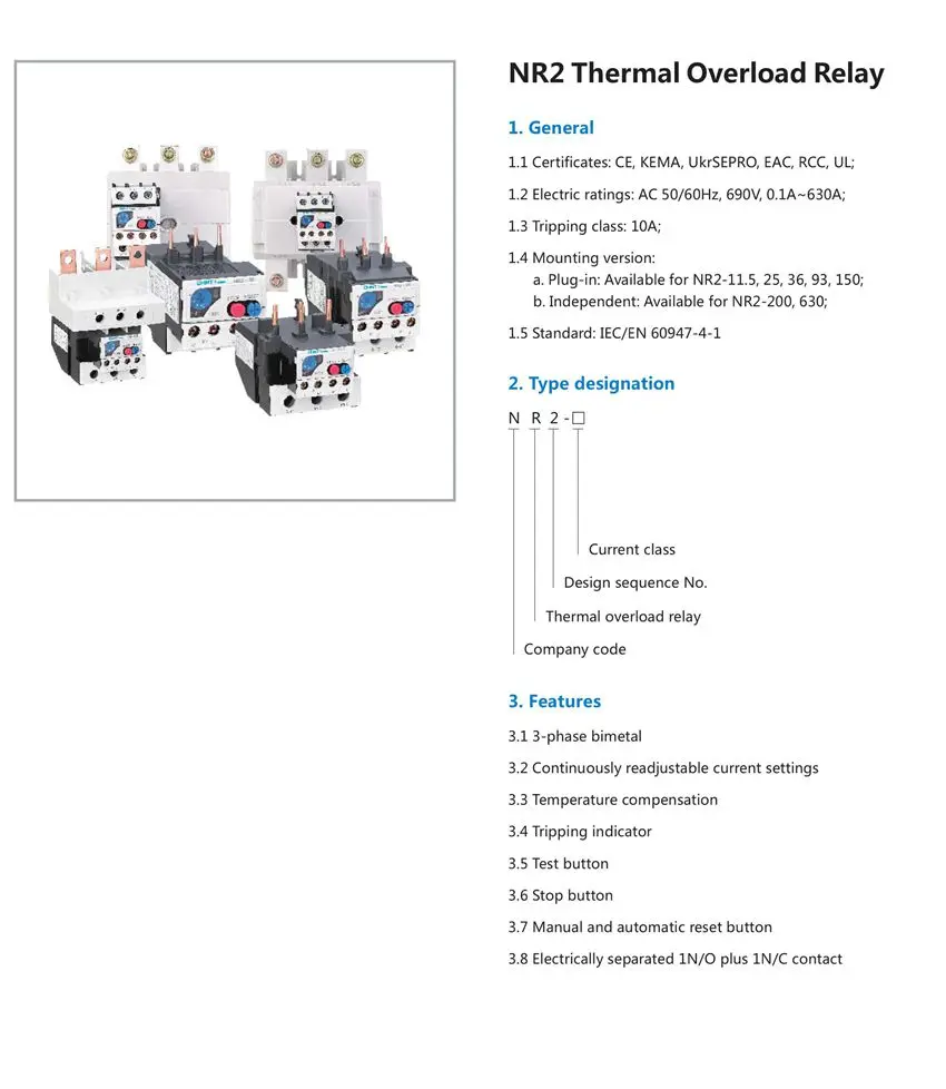 CHINT NR2 11.5/Z Thermal Overload Relay 0.4 0.63A 0.63 1A 1 1.6A 1.25 2A  1.6 2.5A 2.5 4A 4 6A 5.5 8A 7 10A 9 13A|Contactors| - AliExpress