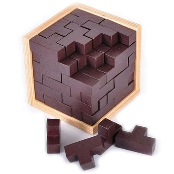 

54T Educational Wooden 3D Puzzles Luban Lock Wooden Toys Kids IQ Brain Teaser Burr IQ Toy for Children Adults