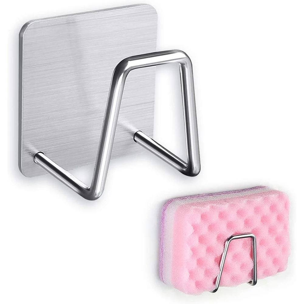 Shelf Sponge-Holder Sink Storage-Accessories Drain-Rack Adhesive Kitchen-Organizer Stainless-Steel