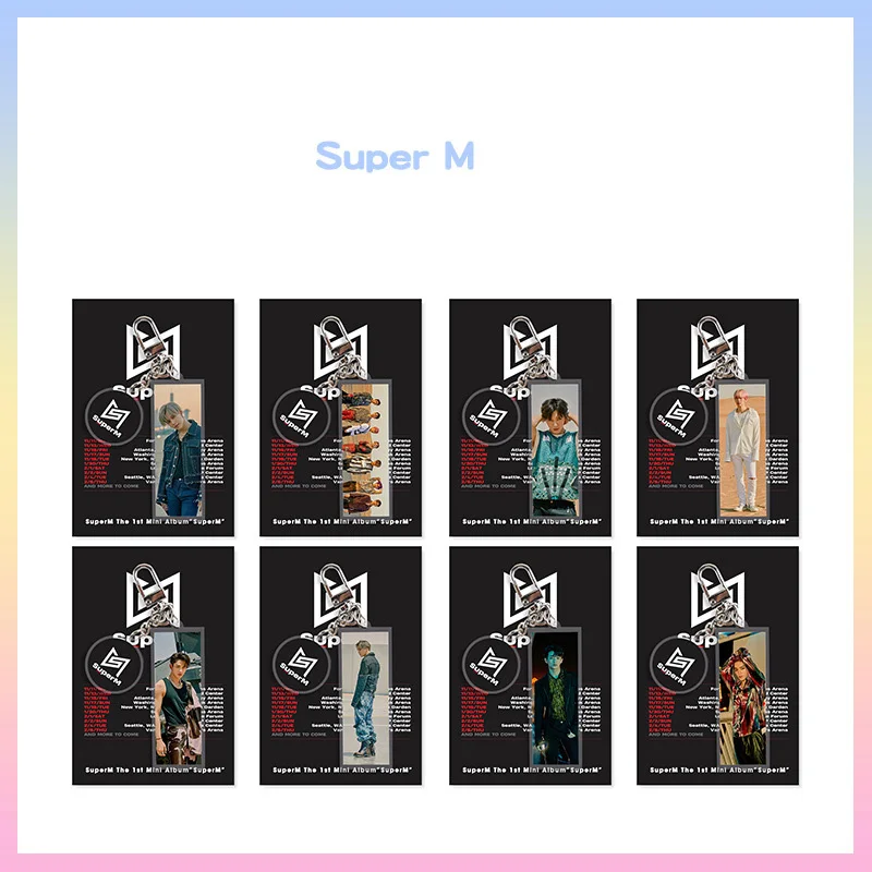 KPOP Super M 1 мини альбом SuperM брелок для ключей Let's Go All Bag аксессуары KAI LUCAS TAEMIN TAEYONG