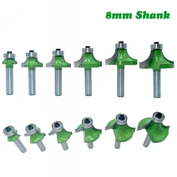 

8mm Shank Milling Cutter Woodwork Corner Round Over Router Bit Bearing For Woodworking Tungsten Carbide Milling Tools MC02048