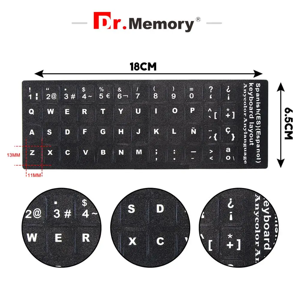 

Spanish Keyboard Stickers Notebook Laptop Keyboard Layout Letters Replacement Stickers