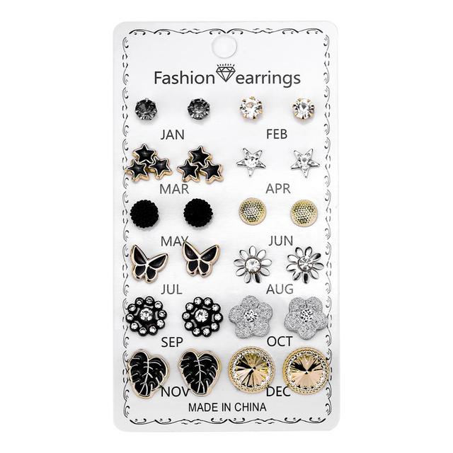pairs/set Crystal Fashion Earrings Set Women Jewelry Accessories Piercing Ball Stud Earring kit Bijouteria brincos New 2021