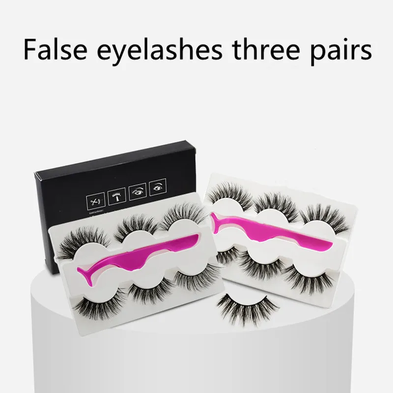 

3 pairs mink eyelashes natural fake eye lashes make up handmade 3d mink lashes false lash volume eyelash extension