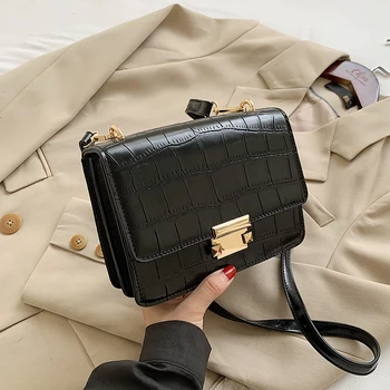 

Crocodile Skin Pattern Women Crossbody Bags PU Leather Small Clutch Purse Ladies Handbag Sac Femme Solid Color Side Bags