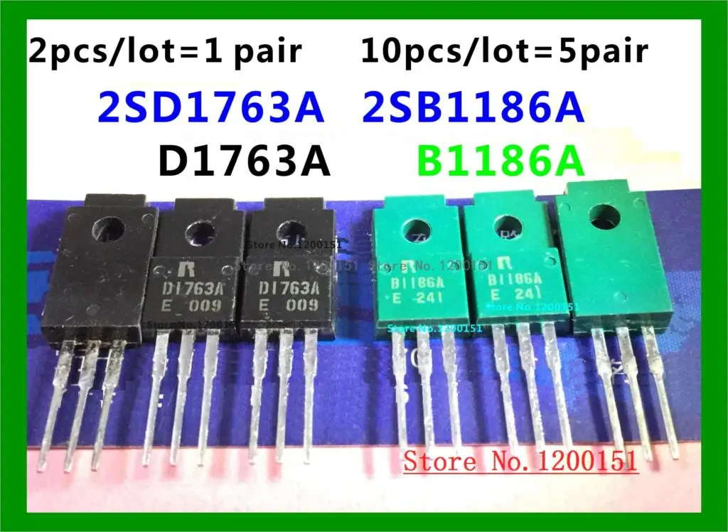 

2SD1763A+2SB1186A power tube 1763A B1186A 1.5A 600V TO220F