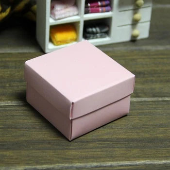 

10pcs 6.5*6.5*3.8cm paper gift packaging box,small craft box folding paper box ,Pink handmade soap paper cardboard box