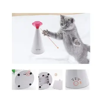 

Electric Interactive Pet Toy Laser Cat Toy Rotating Adjustable Diamond Shape Training Laser Pointer For Pet Cat(Without Battery)