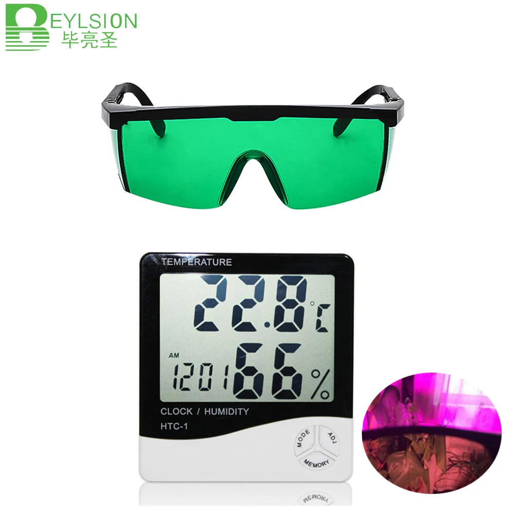 Grow Room Glasses BEYLSION Digital Temperature Humidity Thermometer Grow light UV Polarizing Goggles For Grow Tent Greenhouse Hydroponics