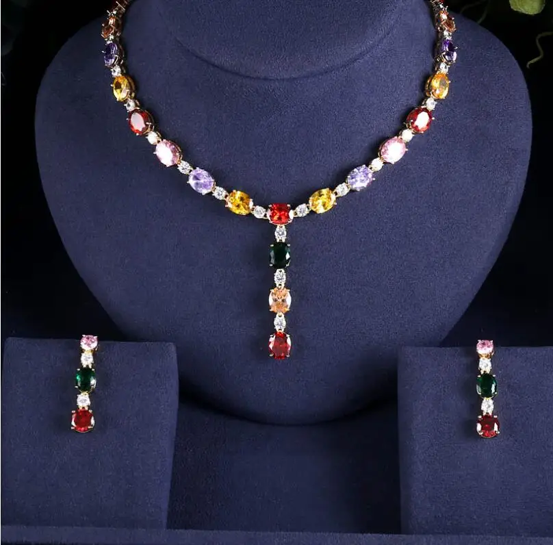 

Accking Luxury Multicolor Bridal Jewelry Sets For Women Wedding Party Accessories Design