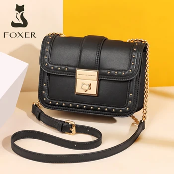 

FOXER Fashion Lady Mini Shoulder Bags Cow Leather Small Cross Body Bag for Women 2020 Brand Casual Phone Purse Female Handbag