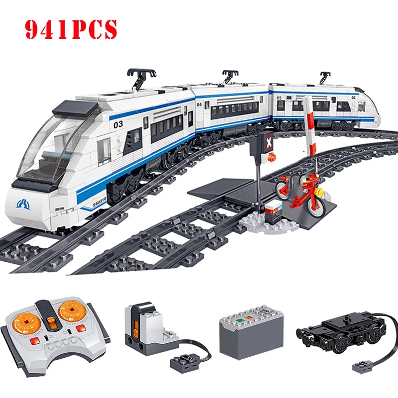 941 + шт RC электрический поезд строительные блоки маленького размера идущие