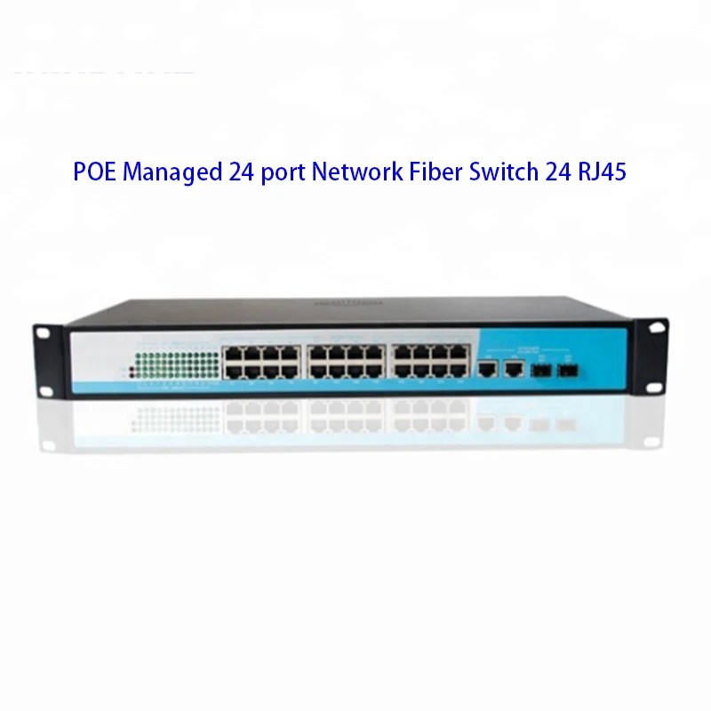 Manufacturer Pricing POE Managed 24 port Network Fiber Switch RJ45 with 2 gigabit SFP Combo Web SNMP VLAN function AC power | Мобильные