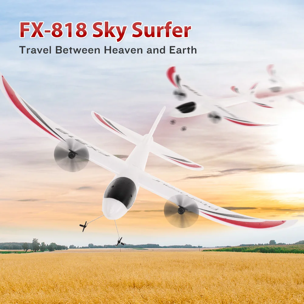 

Mini drone Quadcopte FX-818 2.4G 2CH 480mm Wingspan Remote Control Glider Fixed Wing Remote Toys RC Airplane Aircraft RTF