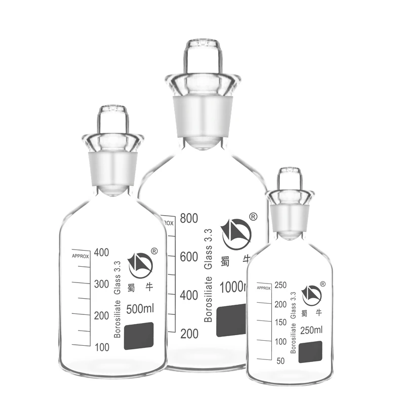 

Laboratory Shuniu Dissolved Oxygen Bottle Glass Sewage Bottle with Water Seal Single Cover Double Cover Transparent 250ml-1000ml