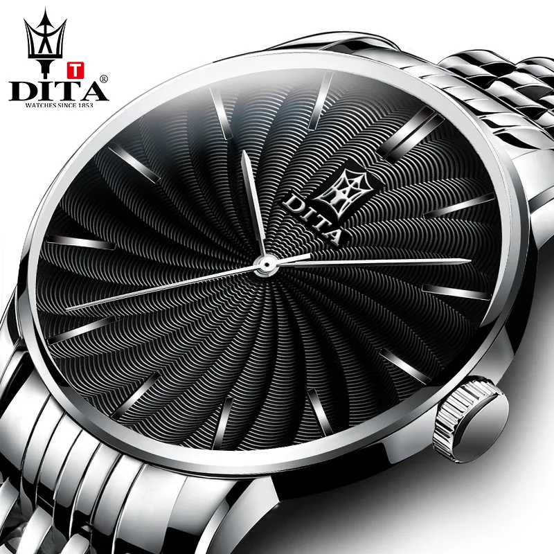 

DITA Brand Men Watch Simple Dial Slim Case Watch Waterproof Chronograph Auto Date Fashion Sport Business Luxury Casual Men Clock