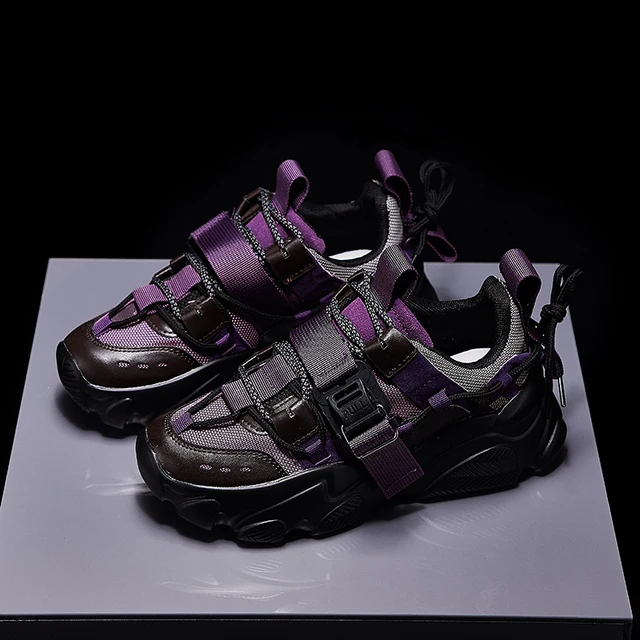 purple platform sneakers