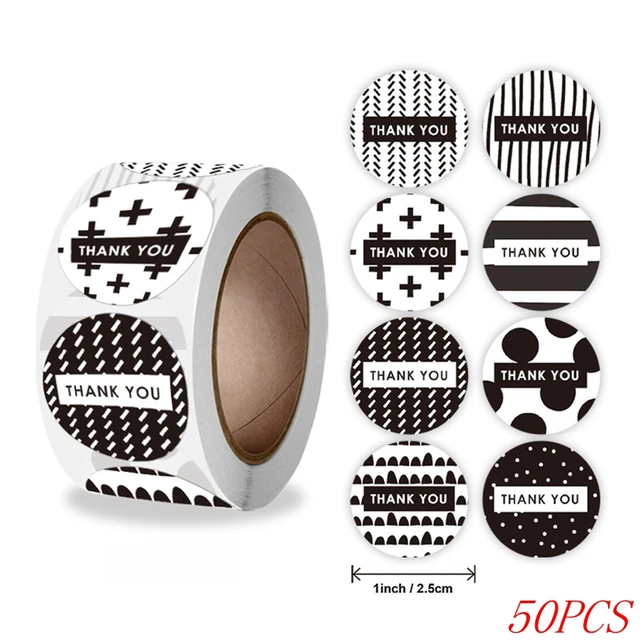 50-500pcs 1inch Blue Thank You Stickers For Envelope Sealing Labels Stationery Supplies Handmade Wedding Gift Decoration Sticker H0272-50pcs