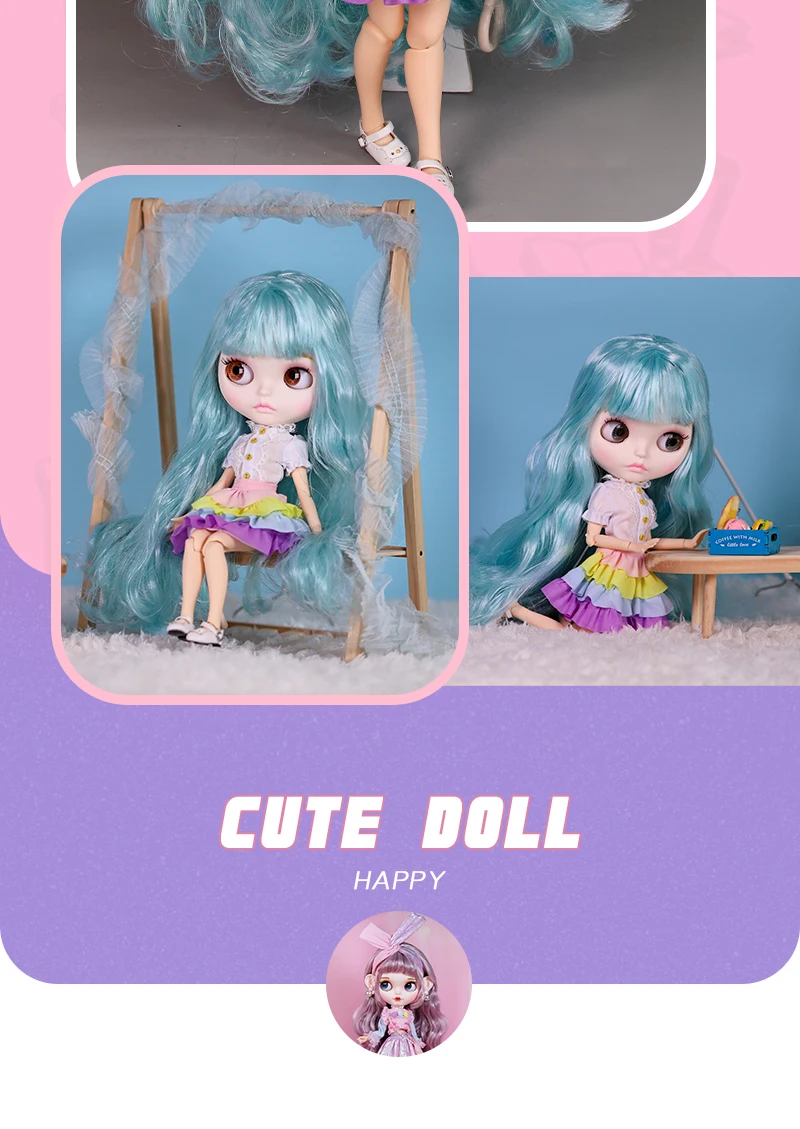Premium Custom Neo Blythe Doll with Full Outfit 16 Combo Options 31