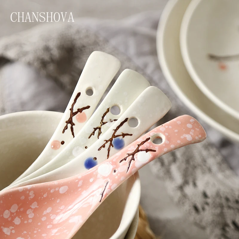 CHANSHOVA китайский стиль креативная под глазурованной росписью керамическая ложка