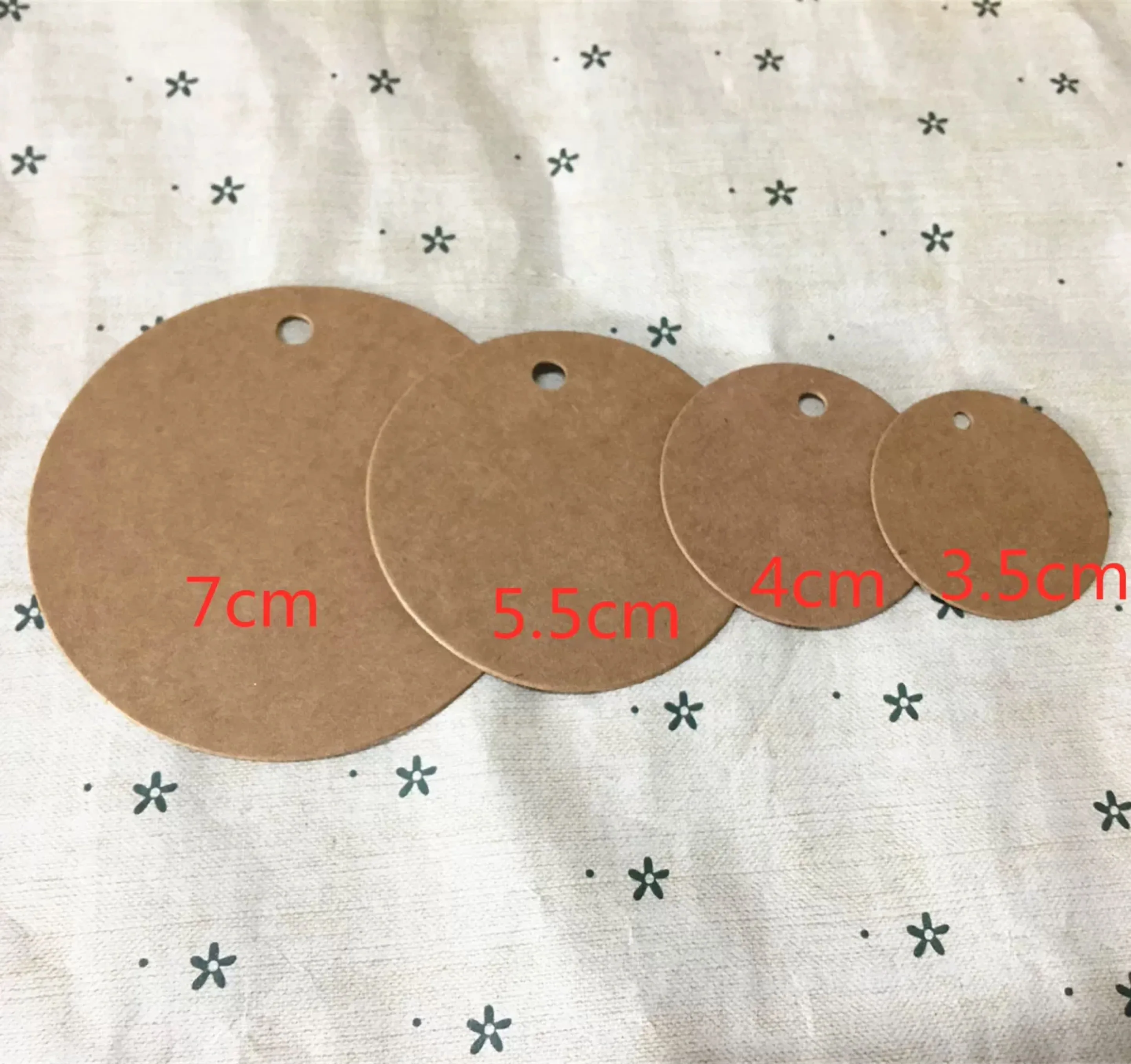 Etiquetas de papel Kraft redondas para equipaje, tarjetas de boda, papel artesanal en blanco, regalo, color marrón, 100 unids/lote