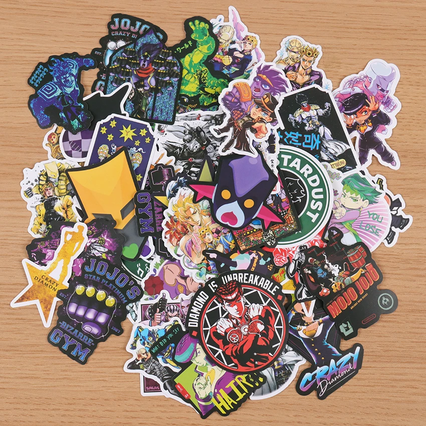50PCS JoJo's Bizarre Adventure Cartoon Character Graffiti Waterproof Stickers Trolley Case Stickers Notebook Car Stickers