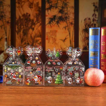 

Christmas Even Clear Gift Box Xmas Printed Snowman Elk Santa Xmas Tree Treats Sweets Candy Apple Boxes Favors Wrap