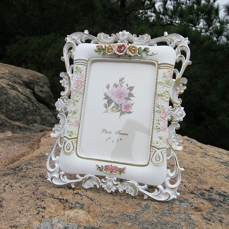Flower Picture Frame Resin Photo Frame Countryside 6 Inch 7 Inch Family Decor