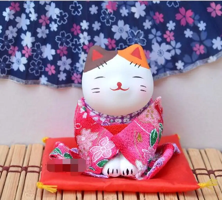 Милое японское мини кимоно с котом на удачу украшение для автомобиля новоселье